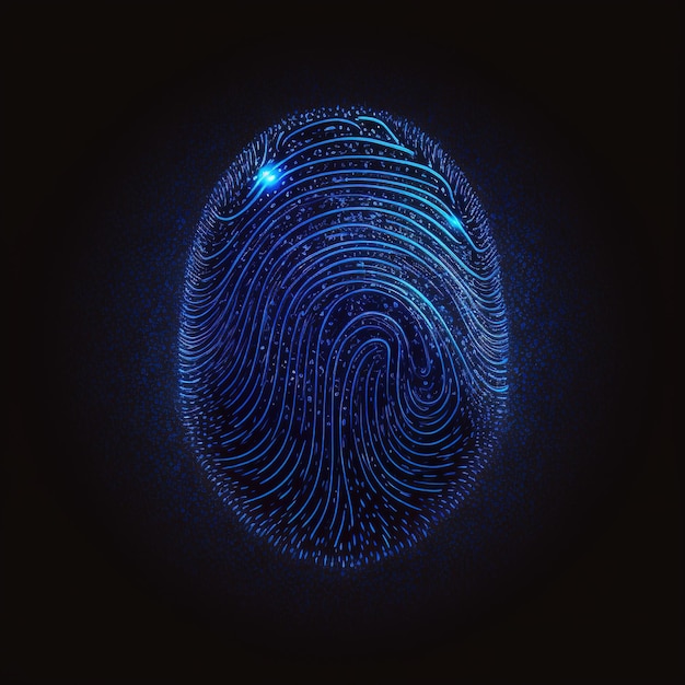 Fingerprints biometric illustration in vibrant colors and isolated background.