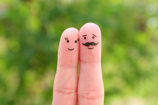 Fingers art of happy couple