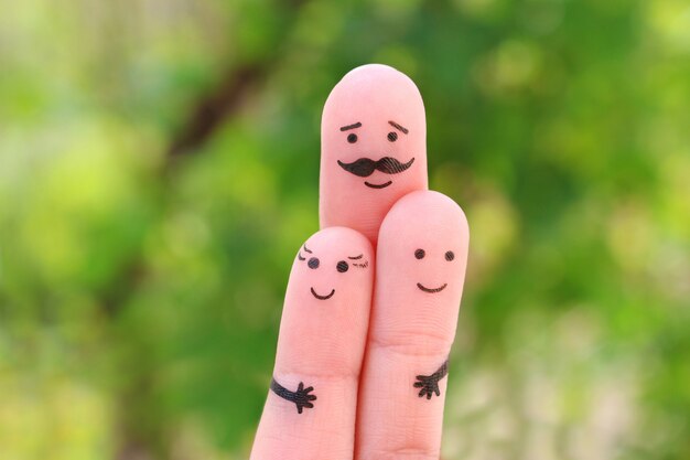 Fingers art of happy family