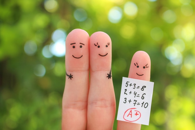 Fingers art of happy family