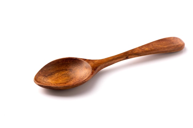 Finished Wooden spoon isolated on white background