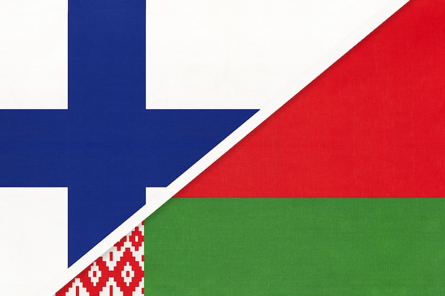 Finland and Belarus symbol of country Finnish vs Belarusian national flags