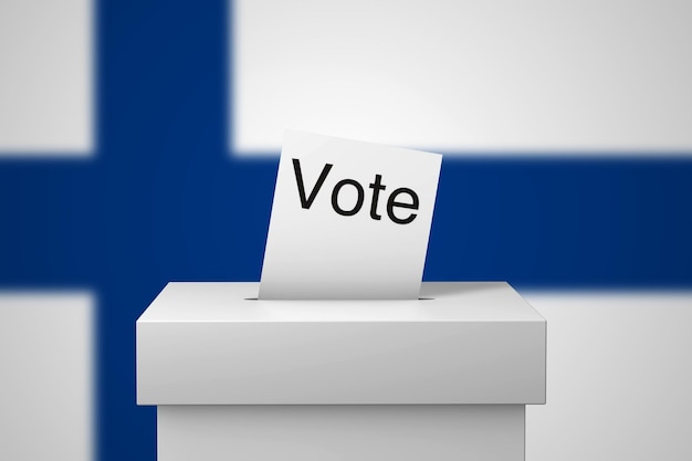 Finland election ballot box and voting paper d rendering