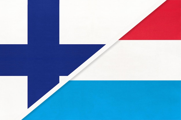 Finland en Luxemburg symbool van land Finse vs Luxemburgse nationale vlaggen