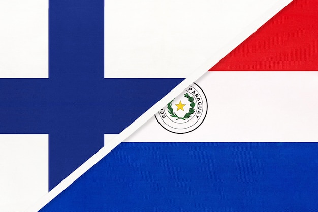 Finland en Paraguay symbool van land Finse vs Paraguayaanse nationale vlaggen