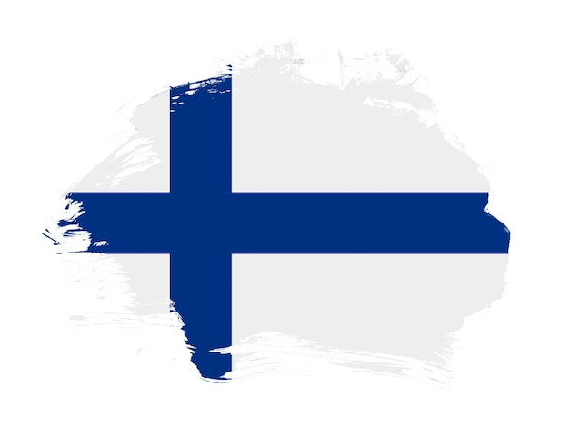 Photo finland flag painted on minimal brush stroke background