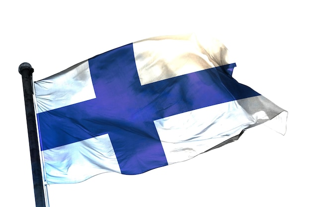 흰색 배경 이미지에 핀란드 국기