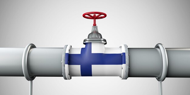 핀란드 석유 및 가스 연료 파이프라인 석유 산업 개념 d 렌더링