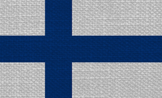 Finnish Flag of Finland with fabric texture