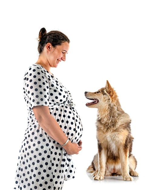 Finnish Lapphund and owner