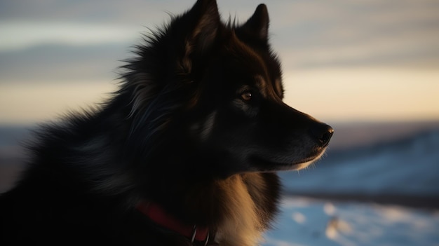 Finnish Lapphund39s Serene Gaze upon the Arctic Tundra