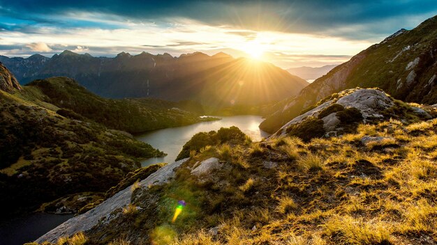 Photo fiordland sunrise