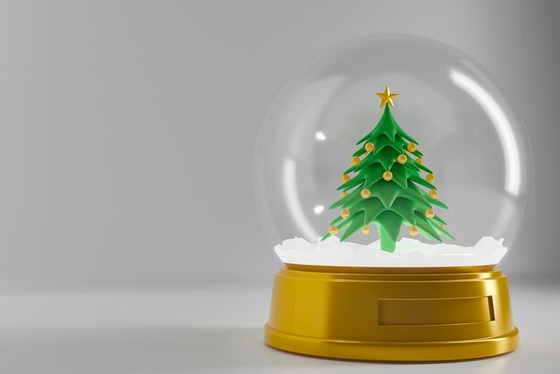 A fir in the christmas tree globe on white background  d illustration