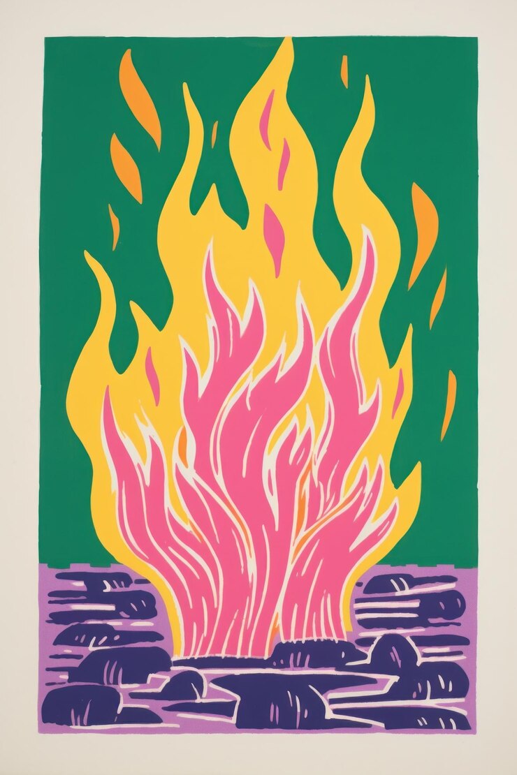 Photo fire animal mammal flame