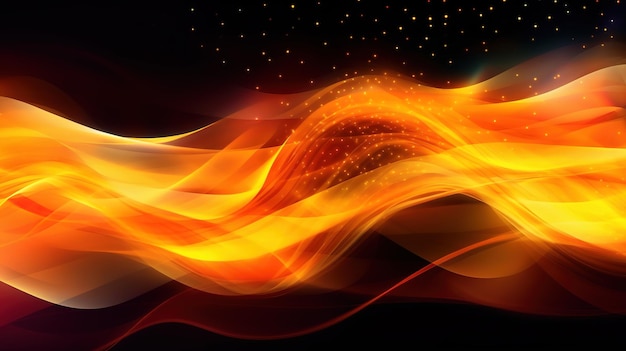Огненный фон с золотым и оранжевым пламенем