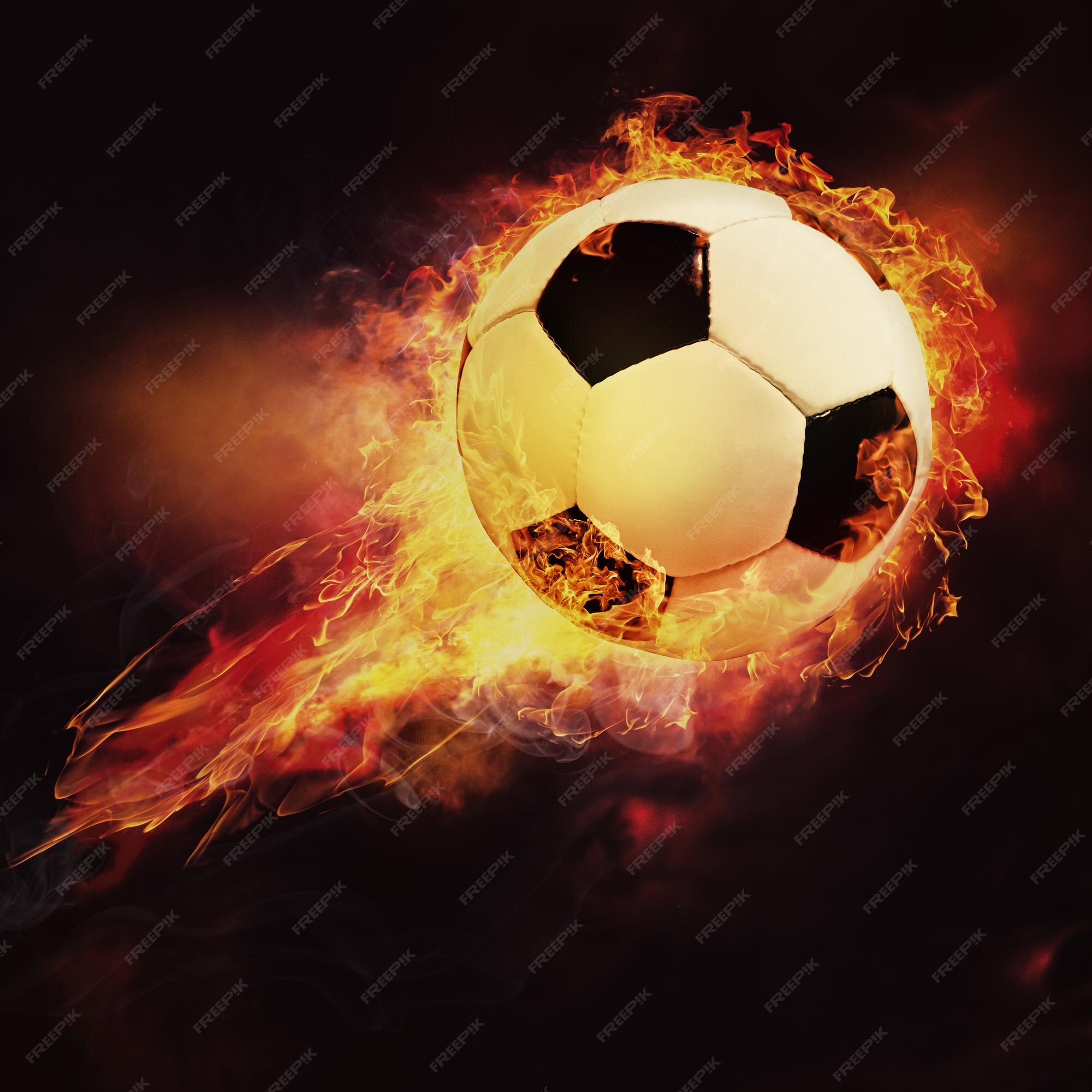 Fiery Soccer Ball Bet Concept Analysis Foto stock 2293061155