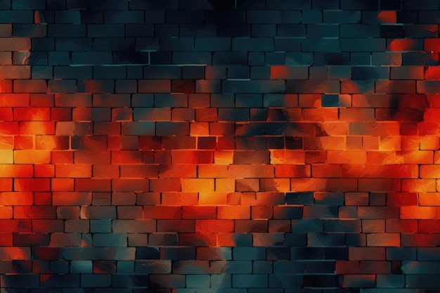 Photo fire beautiful brick wall texture background