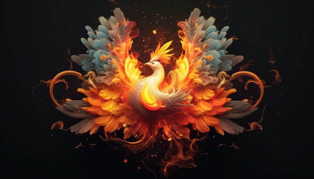 A fire bird is made by the fire.