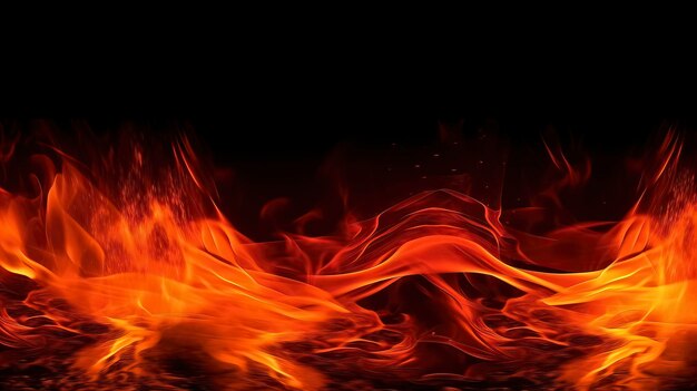 Photo a fire on a black background with the words fire on it