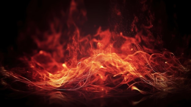 A fire on a black background