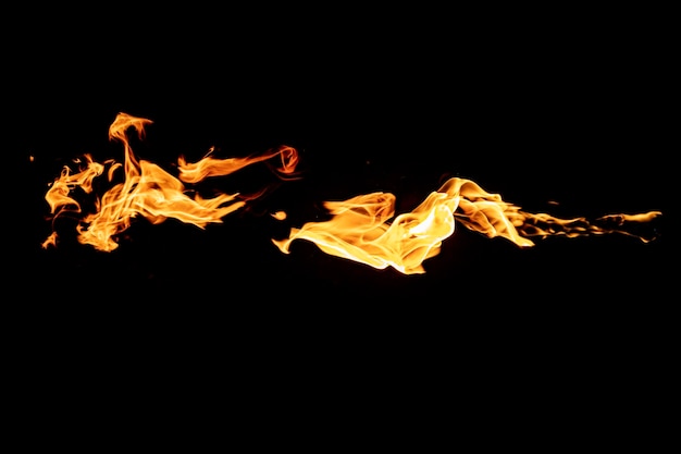 Fire on the black backgrounds