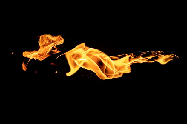 Photo fire on the black backgrounds