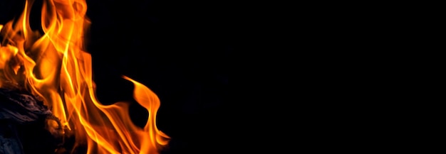 Fire blaze copy space Abstract blaze fire on a black background flame texture for banner background and textured