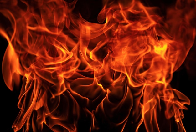 Fire blaze flames on black background fire burn flame isolated abstract texture flaming explosion wi