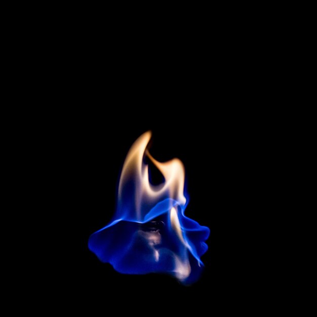 fire blue hot on black background