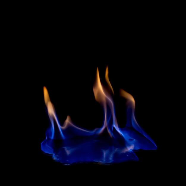 fire blue hot on black background