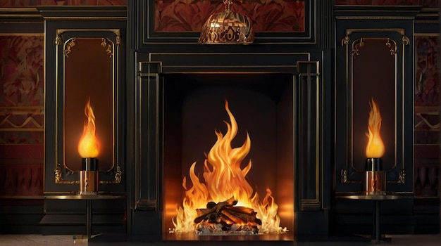 Fire burning luxury flames background