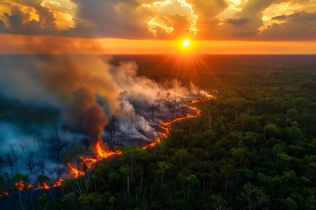 Fire Burning in the Middle of a Forest