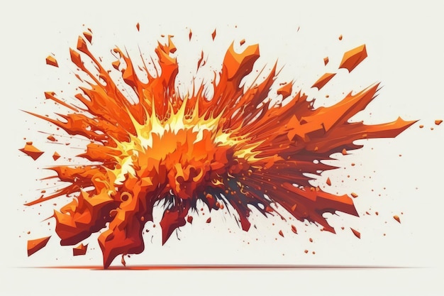 Fire bursts in high definition isolated on a white backdrop