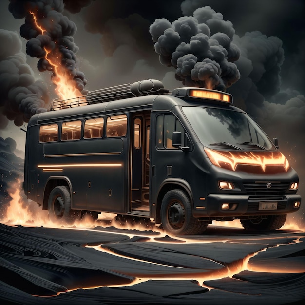 Foto autobus dei vigili del fuoco