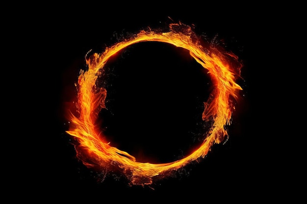 Fire circle frame ring Generate Ai