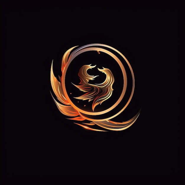 a fire design with a bird on it