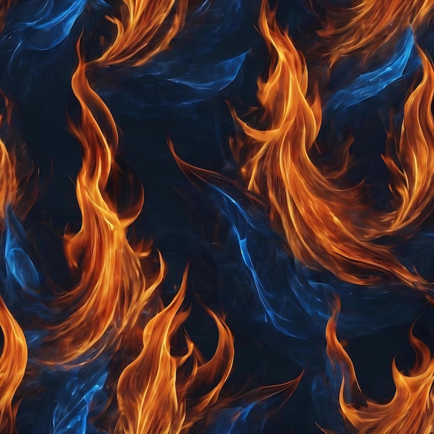 Photo a fire design with a blue background and orange and blue lines