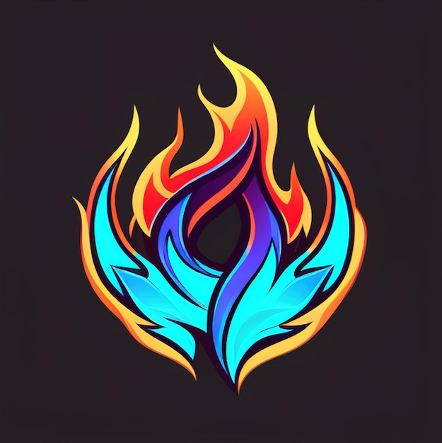 a fire design with flames and a fire symbol.