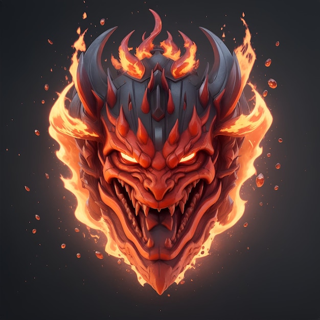 Photo fire devil head mascot for tshirts banners and esports game logos ai generated