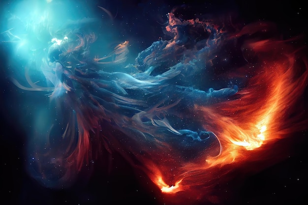 Fire Dragon in the above galaxy concept illustration