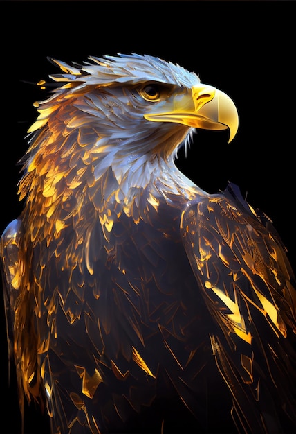 Fire eagle logo AI render