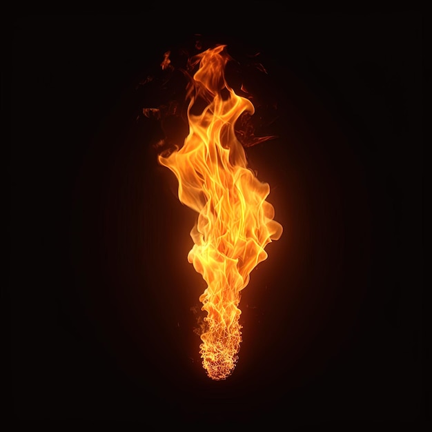 fire effect on an isolated black background VFX