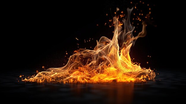 fire effect on an isolated black background VFX