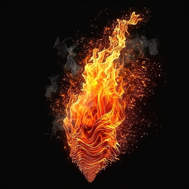 fire effect on an isolated black background VFX