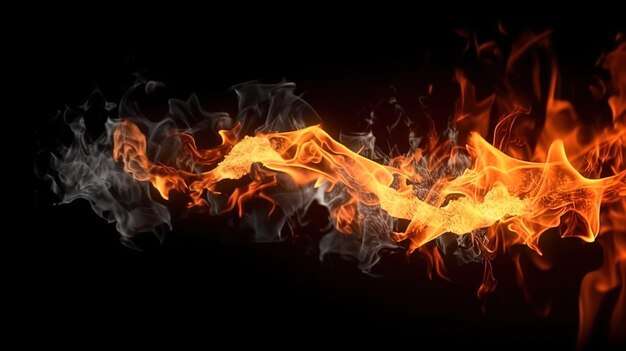 Photo fire effect on an isolated black background vfx