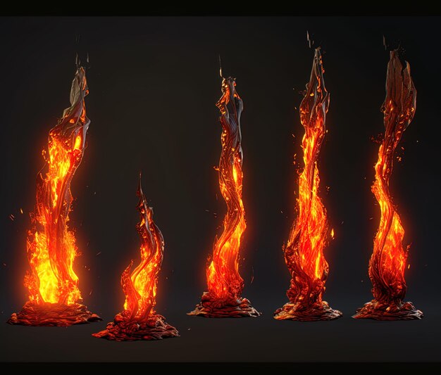 fire effect on an isolated black background VFX