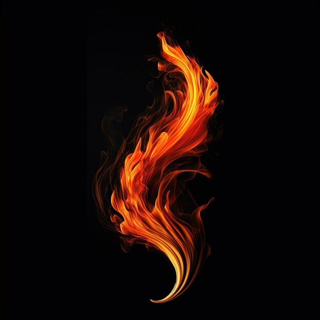 fire effect on an isolated black background VFX