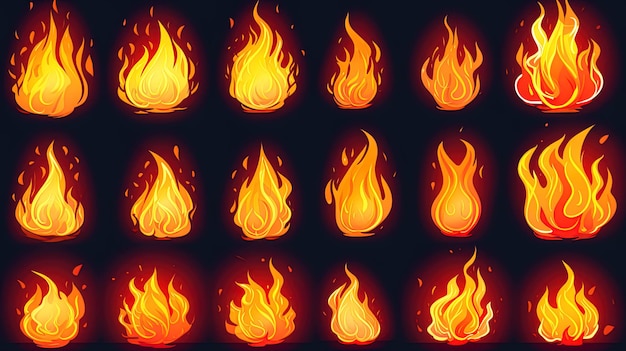 Foto effetto fuoco su uno sfondo nero isolato vfx