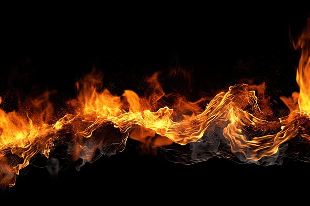 fire effect on an isolated black background VFX