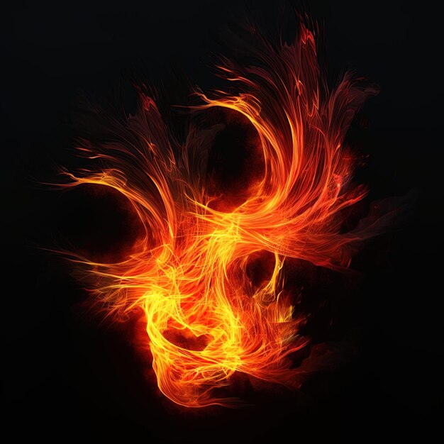 Photo fire effect on an isolated black background vfx